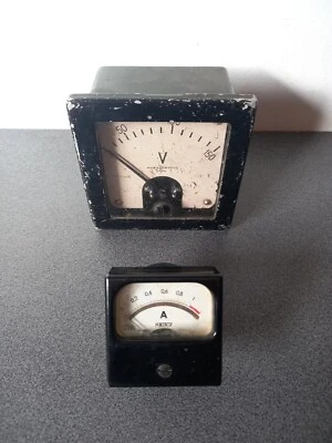 LOT 2 ANCIENS APPAREILS DE MESURE AMPEREMETRE METRIX + VOLTMÈTRE DA ET DUTILH - Photo 1/4