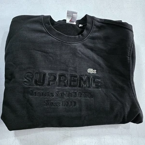 Supreme x Lacoste Crewneck Black Sweatshirt 2018. Gr. L - Bild 1 von 8