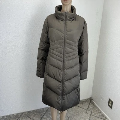 Chaqueta Jones New York Mujer Mediana Marrón Abombada Cuello Pluma Cremallera Frontal Foto 1 de 4