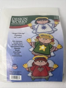 Design Works Angel Pile Up 2267 Plastic Canvas Kit Hanging Wall Decor NOS 27" - Picture 1 of 10