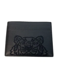 KENZO Card Case Leather BLK Men's Tiger Kenzo Black Black Tiger - Picture 1 of 5