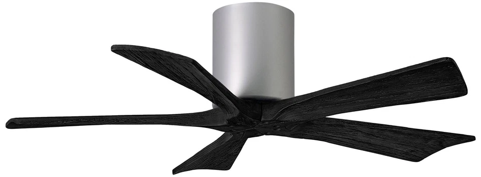 42" Matthews Irene-5H Brushed Nickel and Black Hugger Ceiling Fan - Image 1 of 1