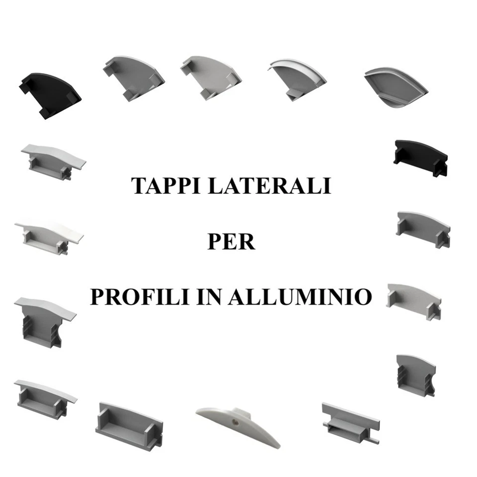 Tappi chiusura finali per Profili in Alluminio vari modelli a scelta - Immagine 1 di 1