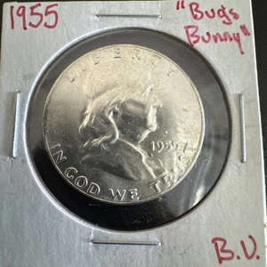 1955 Benjamin Franklin Half Dollar FS-401 Bugs Bunny BU - Picture 1 of 2