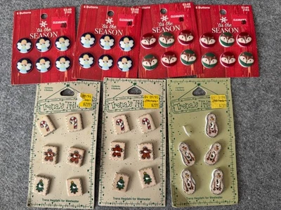 Botones Cerámicos Navidad Lote de 7 Juegos de 6 Zorro, Ángeles, Muñecos de Nieve, etc. Foto 1 de 4