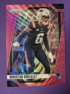 Christian Gonzalez #198 Pink Wave Prizm New England Patriots - Imagen 1 de 2