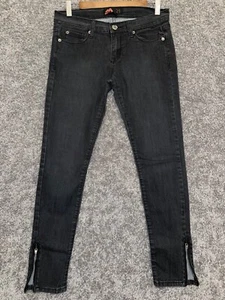 Jeans Forever 21 donna 27 zip alla caviglia vintage denim skinny Y2K slim fit nero F21  - Foto 1 di 10