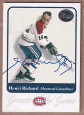 2001-02 Greats of the Game Autographs #13 Henri Richard SP AUTO - CANADIENS