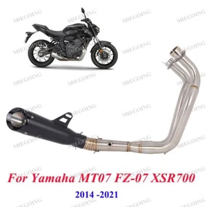 MT07 Exhaust Motorcycle Full Exhaust System For Yamaha MT07 FZ-07 XSR700 14-21 - Picture 1 of 5