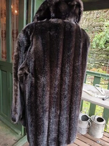 Vintage Astraka Faux Fur Sable Coat Fantastic Condition 12-16 - Picture 1 of 9