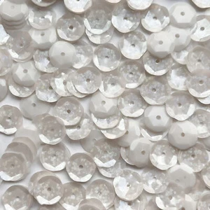 10mm Cup Sequins Crystal White Hologram Glitter Sparkle Made in USA - Picture 1 of 1
