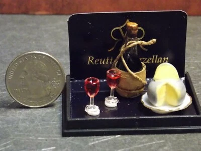 Dollhouse Miniature Wine Chianti & Cheese by Reutter 1:12 E94 Dollys Gallery - Image 1 of 4