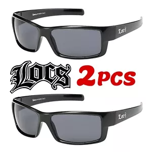 Locs 91108 schwarze Hip Hop Sonnenbrille | authentische Gangster Cholo Lowrider Halstuch Herren - Bild 1 von 3