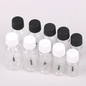 5/10/15/20/30ml Nail Polish Bottles Clear Refillable Leakproof Storage >~E - Picture 1 of 14