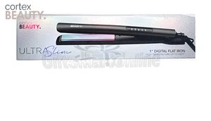 Cortex Beauty Ultra Slim 1" Digital Flat Iron LED Display Temp Up to 450°F Black - Picture 1 of 5