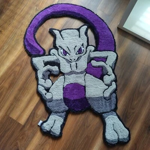 Custom Rug Pokemon Rugs Mewtwo Purple Gray Poke Monster Clone Fun Gift Large - Picture 1 of 3