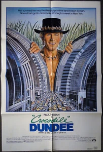 AUTHENTIC ORIGINAL Theater Poster: Crocodile Dundee (1986) - Paul Hogan - Picture 1 of 2