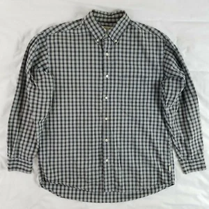 J CREW Men's Medium Blue Check Plaid Long Sleeve Button Front Oxford Shirt - Picture 1 of 4