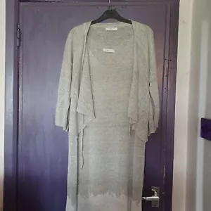 CREA CONCEPT LINEN MIX FINE KNIT 2 PIECE DRESS/BOLERO..SIZE 38-40..LADIES - Picture 1 of 6