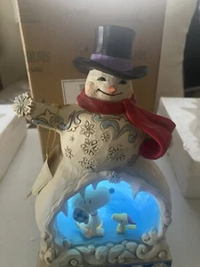Jim Shore Peanuts Snowy Splendor Snoopy beleuchteter Schneemann Figur 6002774 - Bild 1 von 20