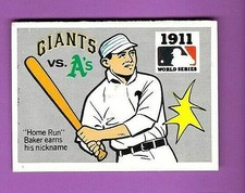 1971 Fleer R.G. LAUGHLIN WORLD SERIES 1911 Giants v. A's #9 BLACK BACK VG