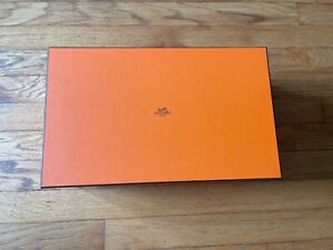  Authentic HERMES Empty Medium Gift Box with paper certificate Orange 14"X 8.5" 
