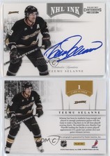 2011-12 Panini Playoff Contenders NHL Ink Teemu Selanne #1 Auto HOF