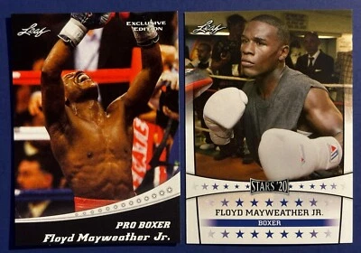 FLOYD MAYWEATHER JR EXCLUSIVE EDITION LOT (2) LEAF LEGENDS MINT BOXING CARDS - Image 1 of 4