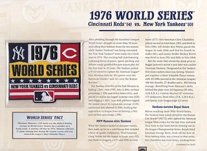 1976 WORLD SERIES PATCH CARD Willabee & Ward CINCINNATI REDS vs NEW YORK YANKEES - Picture 1 of 2