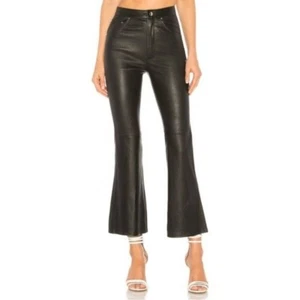 LOVERS & FRIENDS Leather Kick Flare Pants in Black Size XS - Picture 1 of 12