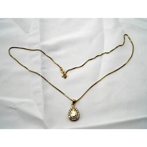 Danecraft Sterling Silver Crystal/Rhinestone Pendant Necklace 18" chain - Picture 1 of 4