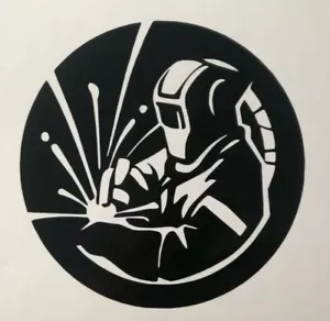 2x Welder Welding Vinyl Sticker Decal Car Camper Van Bumper Craft 4inch Black - Picture 1 of 3