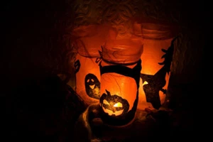 Halloween # 30 - T Shirt Iron On Transfer - Spooky - Boo - Pumpkin - Picture 1 of 1