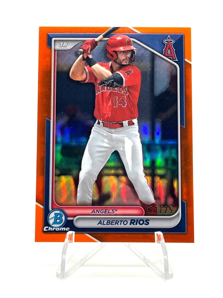 2024 Bowman Chrome ALBERTO RIOS #/25 Orange Refractor - Los Angeles Angels - Image 1 of 2