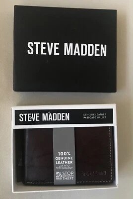 STEVE MADDEN  Brown 100% Genuine Leather Bi-Fold With RFID Technology - Image 1 of 2