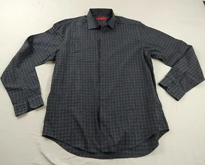 Report Collection Shirt Mens L Purple/Black Plaid Floral Long Sleeve (1194) - Picture 1 of 13
