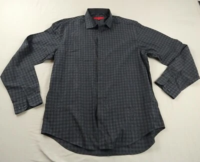 Report Collection Shirt Mens L Purple/Black Plaid Floral Long Sleeve (1194) - Image 1 of 4