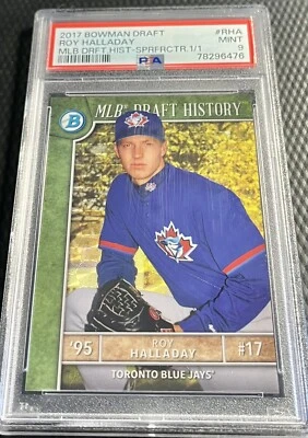 2017 Roy Halladay Blue Jays 1/1 PSA 9 Superfractor MLB Draft History #RHA - Mint - Image 1 of 3