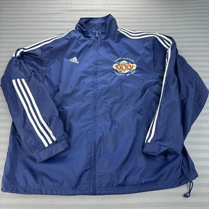 Giacca a vento vintage Super Bowl uomo XL blu Adidas Y2K XXXV tasca ventilata - Foto 1 di 8