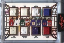2021 Erving Bird Maravich Pippen Leaf Art of Sport 8 WONDERS JERSEY RELIC 9/25