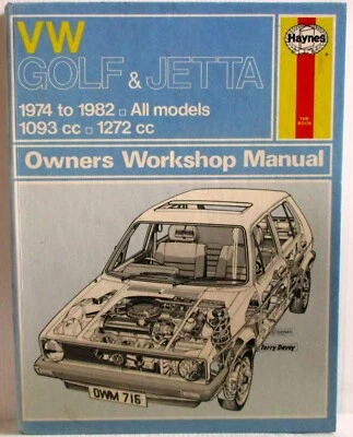 Haynes - VW Golf & Jetta / 1974 A 1982 / Tutti i Modelli Owners Manuale Officina - Immagine 1 di 4