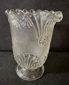 EAPG Westmoreland Glass SHELL & JEWEL Clear/Stippled Pitcher 1893 Victor Nugget - Picture 1 of 4