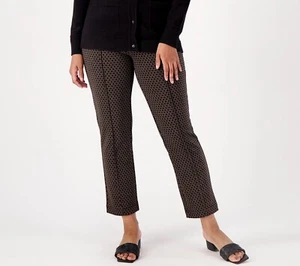 Isaac Mizrahi Live! Knit Jacquard Straight Leg Ankle Pants - Size Petite 0 *NEW* - Picture 1 of 3