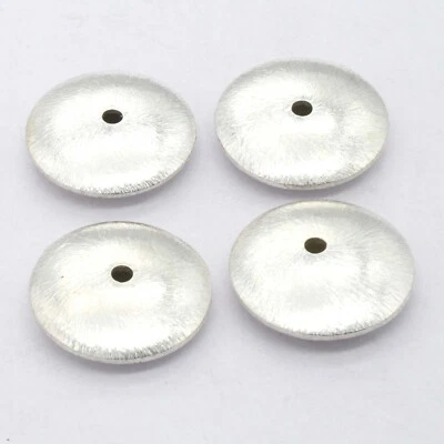 6 PCS 18X5MM BRUSHED BEAD STERLING SILVER PLATED NECKLACEMAKING BEAD - Image 1 of 4