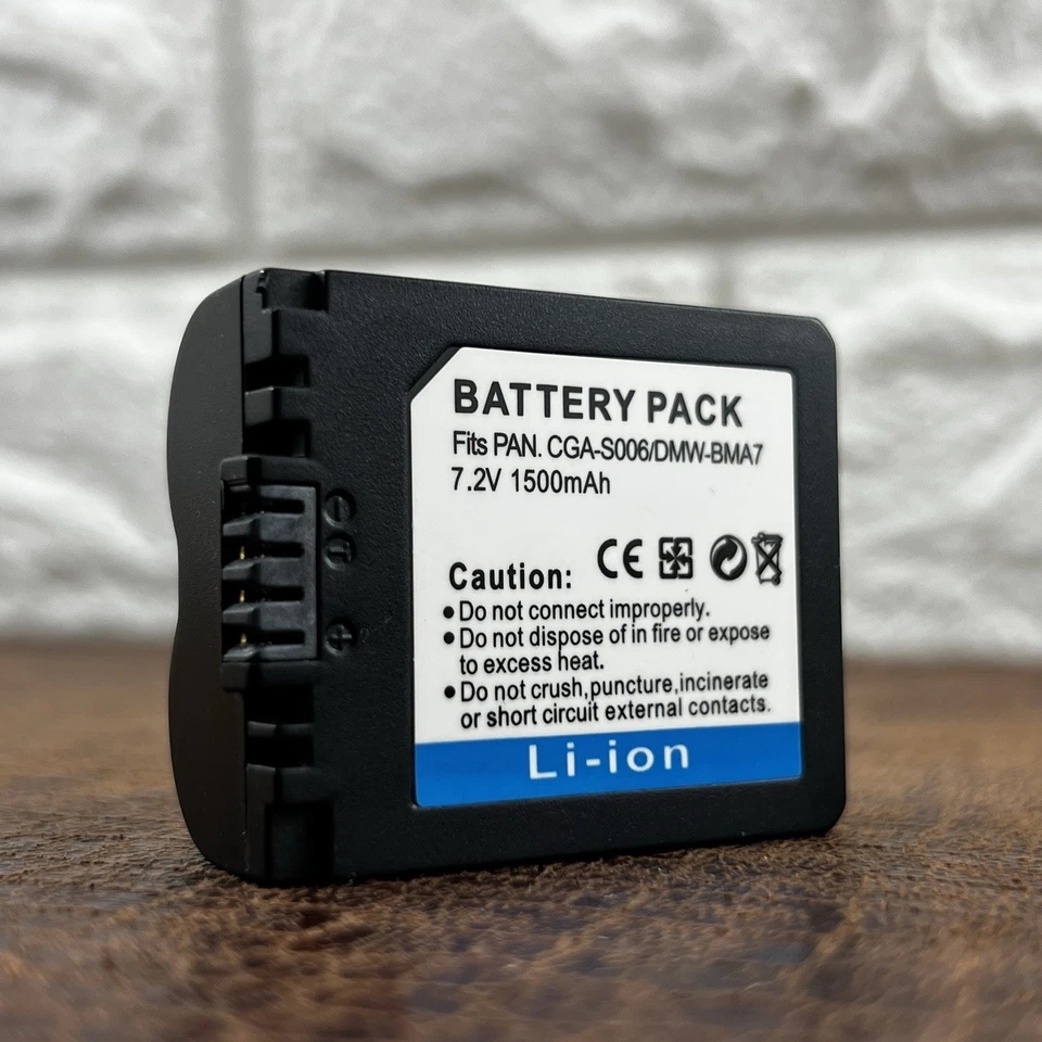 CGA-S006 DMW-BMA7 CGR-S006E Battery for Panasonic Lumix DMC-FZ38 FZ18 FZ28 FZ8 S - Photo 1/1
