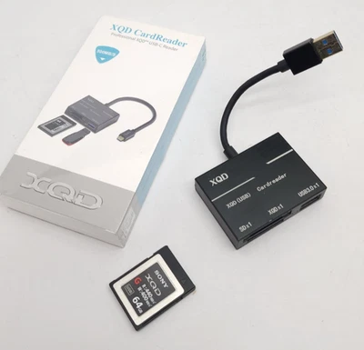 Sony Professional XQD G Series 64GB Card QD-G64E, two readers, Used, Tested, NR - Image 1 of 4