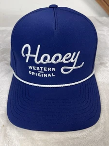 Cappello uomo Hooey "OG" 5 pannelli blu e bianco berretto snapback usato in ottime condizioni - Foto 1 di 6