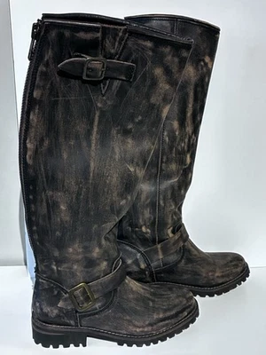 Freebird by Steven Combat Boots Womens sz 6 Battle Distressed Brown Leather NEW - Image 1 of 4