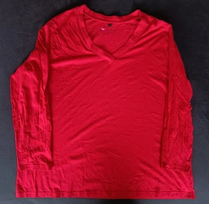 Shirt langärmlig rot Gr. 48/50 bonprix V-Ausschnitt - Bild 1 von 2