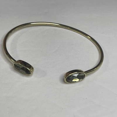 Pulsera Ann Taylor Oro Brazalete Firmado Joyería Tono Dorado con Joya Imitación Al Final Foto 1 de 4